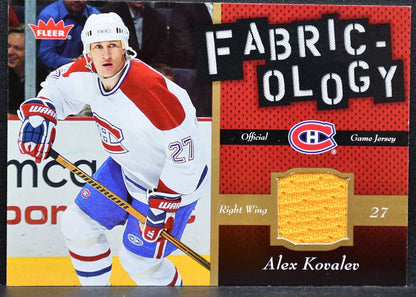 2006-07 Fleer Fabric-ology Alex Kovalev F-AK Montreal Canadiens Jersey 7899