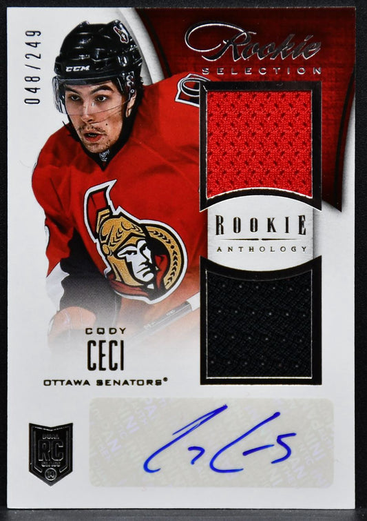 2013-14 Panini Rookie Anthology Jersey Auto Cody Ceci 199  RC Auto 048/249