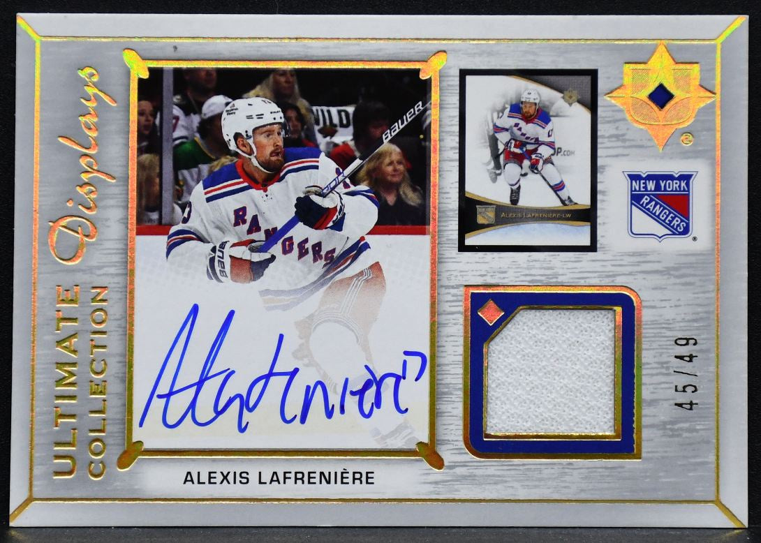 2022-23 UD Ultimate Displays Auto Jersey Alexis Lafreniere UDA-AL Auto 45/49