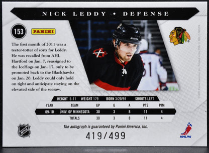 2010-11 Panini Luxury Suite Rookie Auto Nick Leddy 153 RC Auto /499 6645