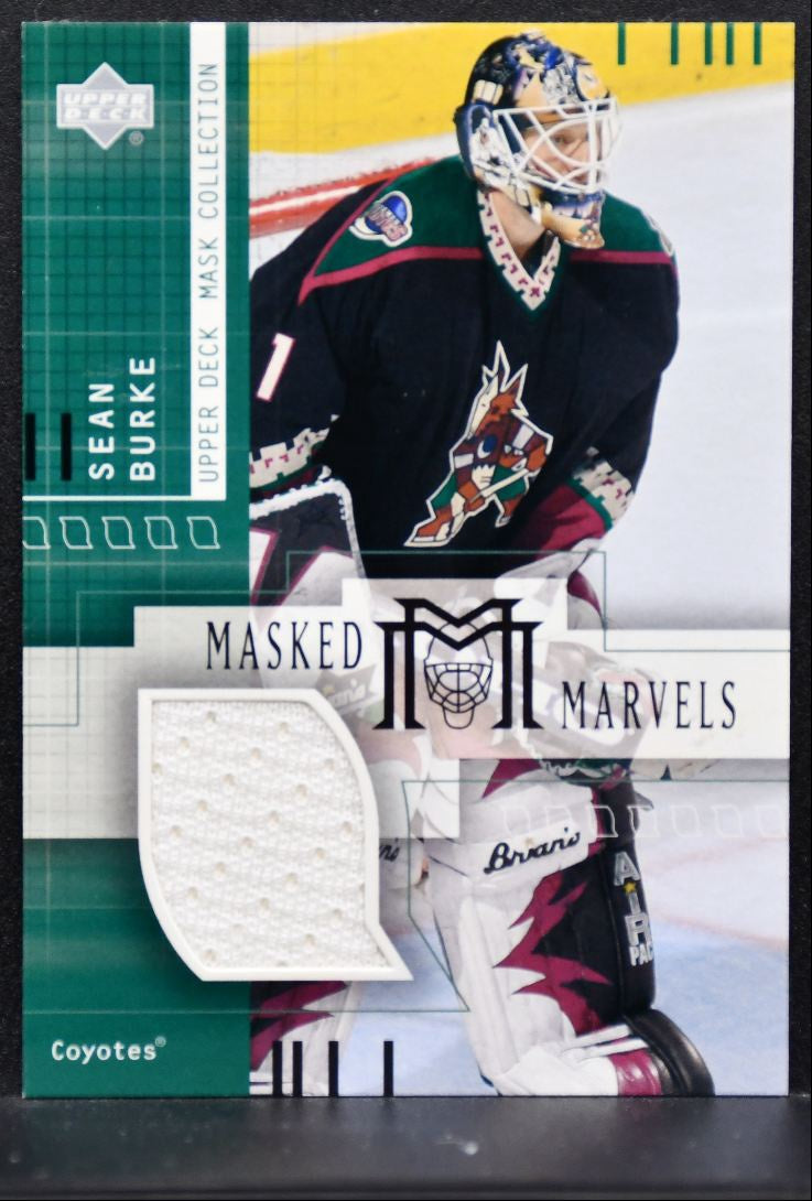 2001-02 UD Mask Collection Masked Marvels Goalie Jerseys Burke Jersey 4367