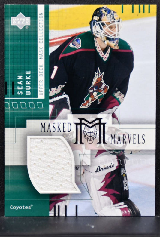 2001-02 UD Mask Collection Masked Marvels Goalie Jerseys Burke Jersey 4367