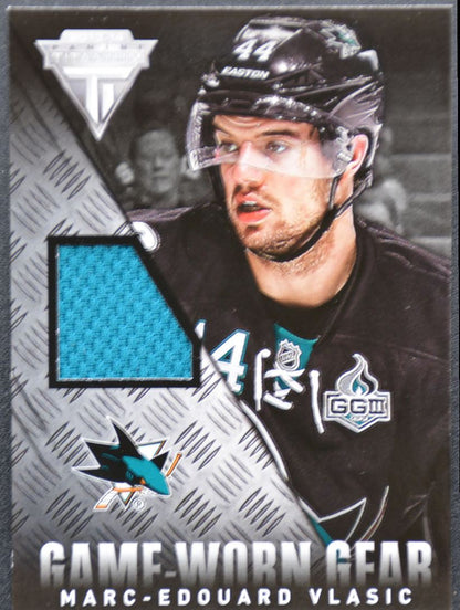2013-14 Panini Titanium Game-Worn Gear Marc-Edouard Vlasic Sharks Jersey 2348