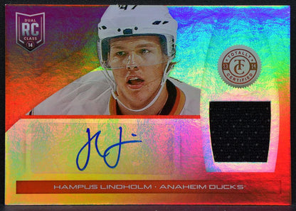 2013-14 Totally Auto Mirror Plat Red Lindholm RC Auto 22/25 Jersey 2046