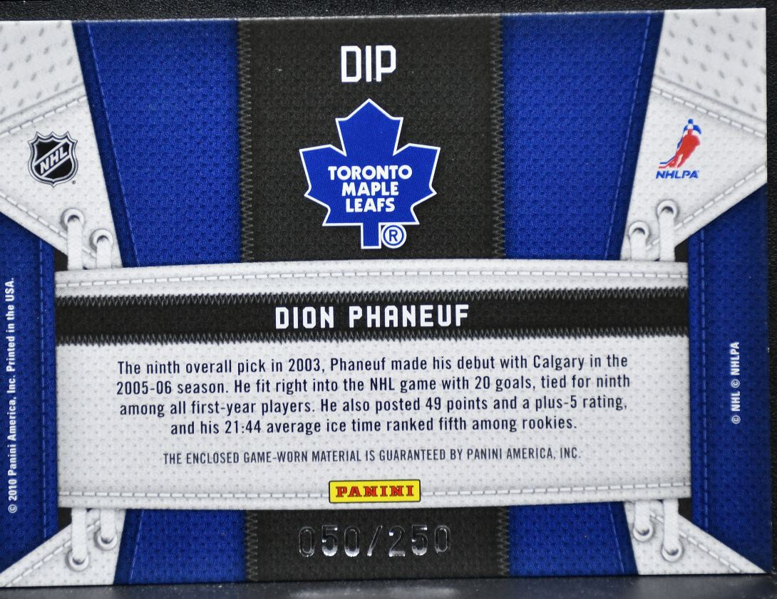 2010-11 Panini Certified Fabric of the Game Phaneuf Maple Leafs /250 Jersey 0917