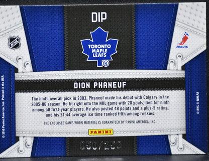 2010-11 Panini Certified Fabric of the Game Phaneuf Maple Leafs /250 Jersey 0917