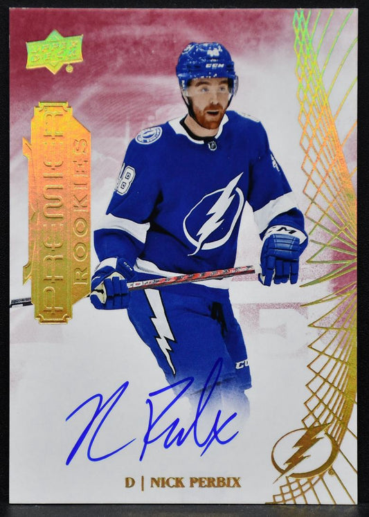 2022-23 UD Premier Rookies Auto Nick Perbix 146 Tampa Bay Lightning RC Auto