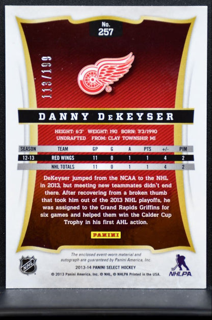 2013-14 Panini Select Rookies Jersey Auto DeKeyser RC Auto 113/199 Jersey 6644