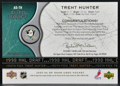 2005-06 SP Game Used Auto Draft Hunter AD-TH Ducks RC Auto 103/150 1185
