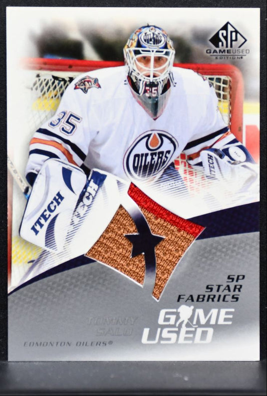 2003-04 SP Game Used Star Fabrics Tommy Salo 109 Edmonton Oilers Jersey 4121