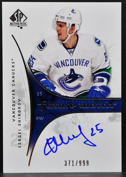 2009-10 SP Authentic Future Watch Auto Sergei Shirokov Canucks RC Auto 1245