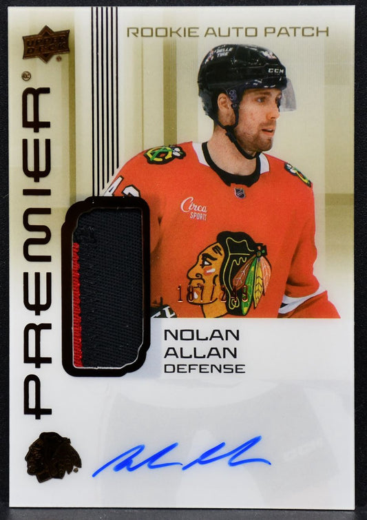 2024-25 UD Premier Acetate Rookies Bronze Auto Patch Nolan Allan AR-NA RC /249