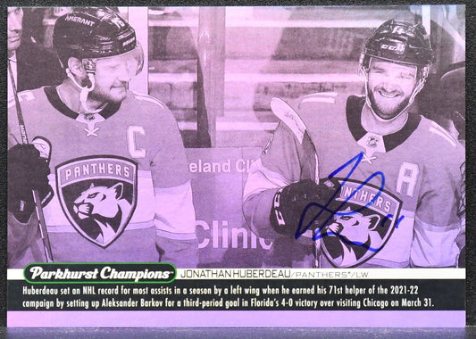 2022-23 Parkhurst Champions Wire Images Autographs Jonathan Huberdeau WI-20 Auto