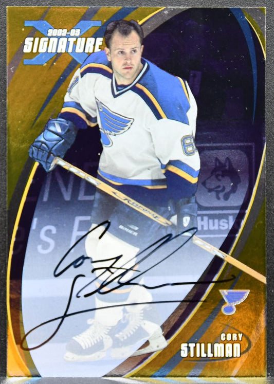 2002-03 Be a Player Signature Series Autos Gold Cory Stillman Blues Auto 2458