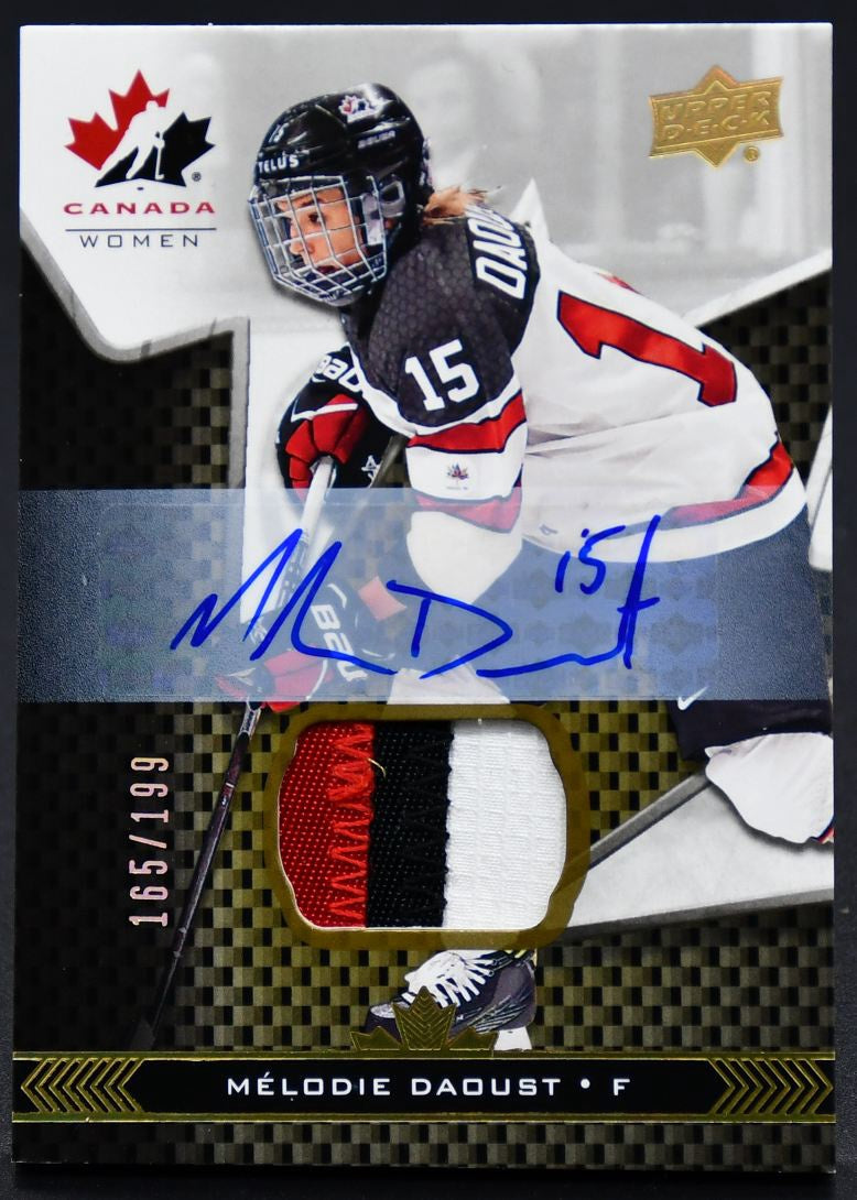 2018-19 UD Team Canada Juniors Auto Patch Melodie Daoust 75 Auto 165/199 Patch