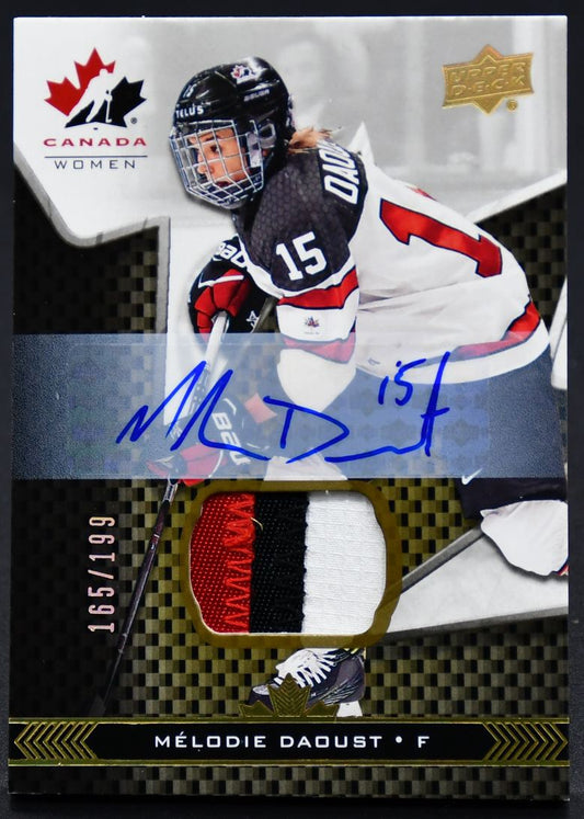 2018-19 UD Team Canada Juniors Auto Patch Melodie Daoust 75 Auto 165/199 Patch