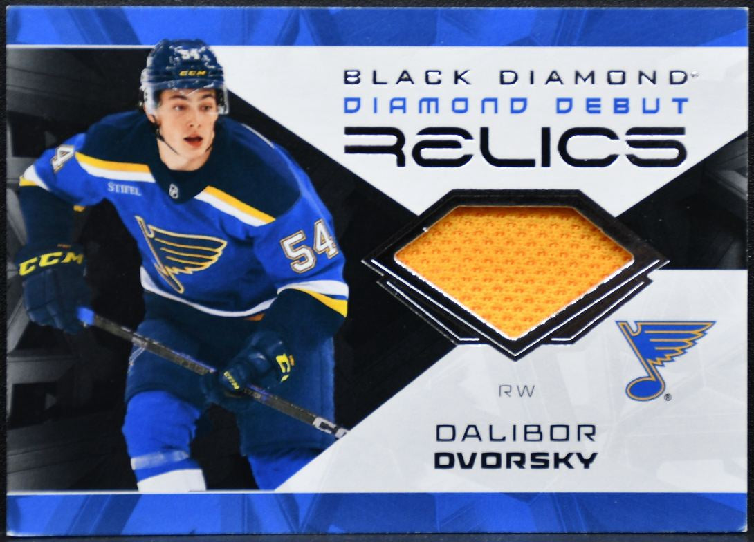 2025-26 UD Black Diamond Debut Relics Dalibor Dvorsky Blues RC Jersey 5806