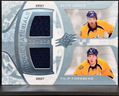 2013-14 SPx Rookie Materials Combos Forsberg/Jones RC Jersey 5037