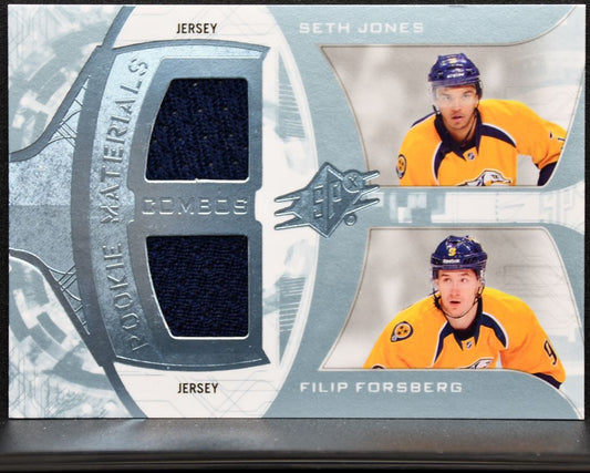 2013-14 SPx Rookie Materials Combos Forsberg/Jones RC Jersey 5037