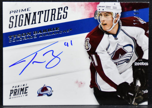2012-13 Panini Prime Signatures Tyson Barrie 68 Colorado Avalanche Auto 3982