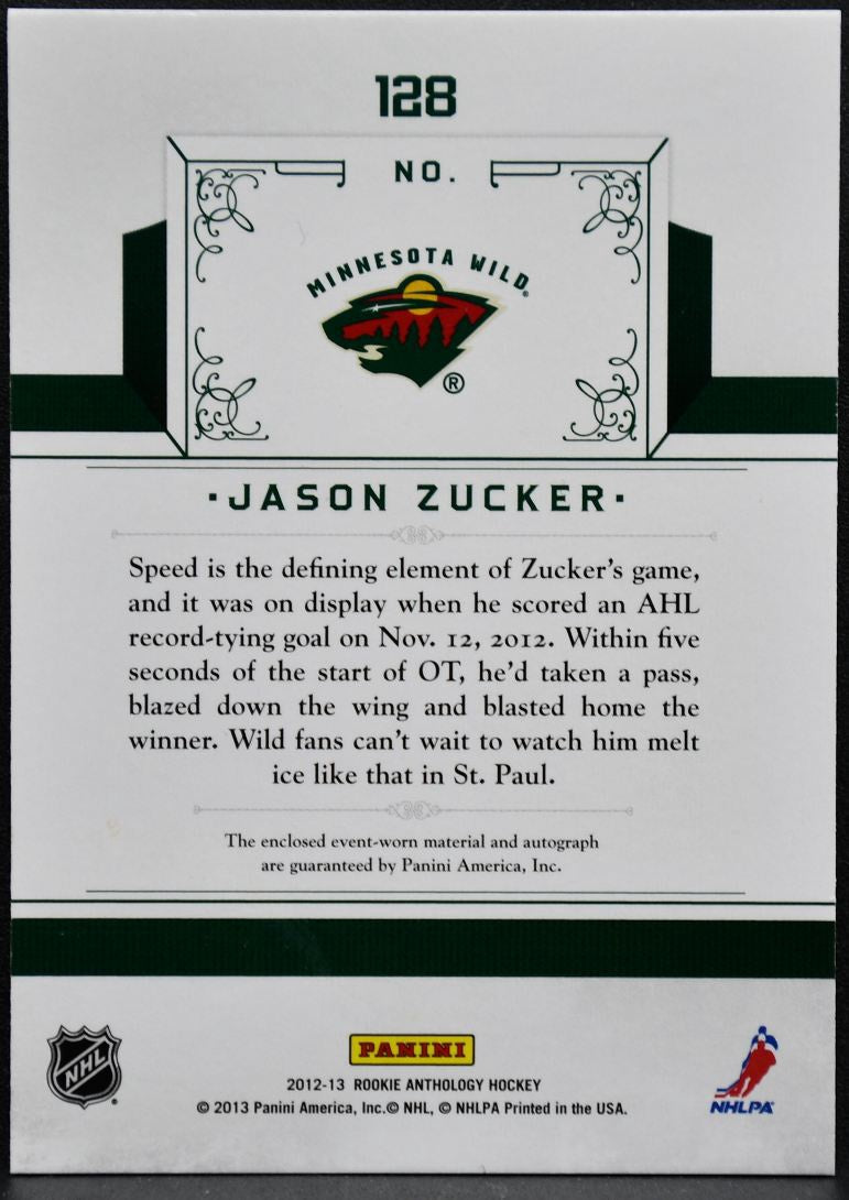 2012-13 Panini Rookie Anthology Treasure Jersey Zucker RC Auto /699 Jersey 6614