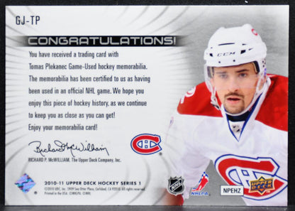 2010-11 UD Series 1 UD Game Jerseys Tomas Plekanec GJ-TP Canadiens Jersey 4194