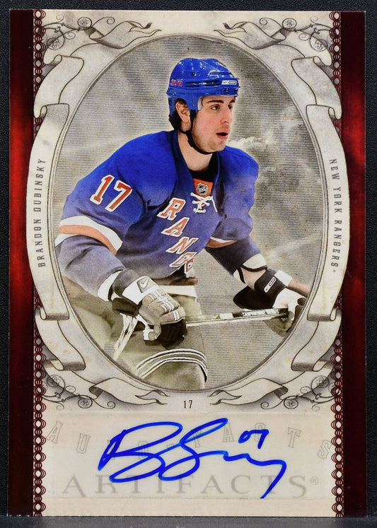 2010-11 Upper Deck Artifacts Autofacts Brandon Dubinsky AF-BD Rangers Auto 1399