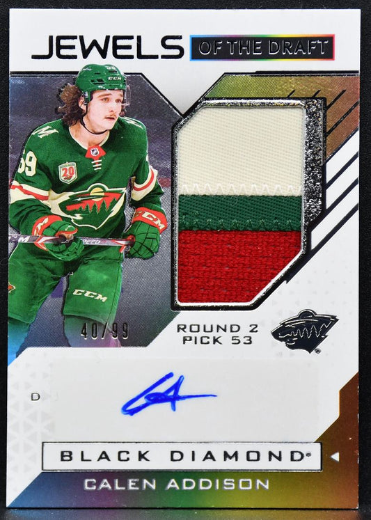 2021-22 UD Black Diamond Jewels of the Draft Addison JD-CA RC Auto Patch 2668