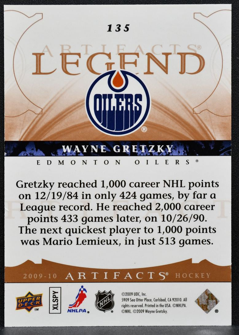 2009-10 Upper Deck Artifacts Legends Wayne Gretzky 135 Oilers 849/999 8471