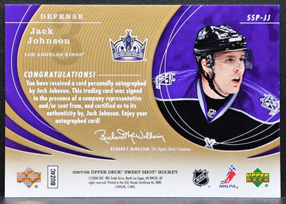 2007-08 Upper Deck Sweet Shot Signature Shots Jack Johnson Kings Auto 0774