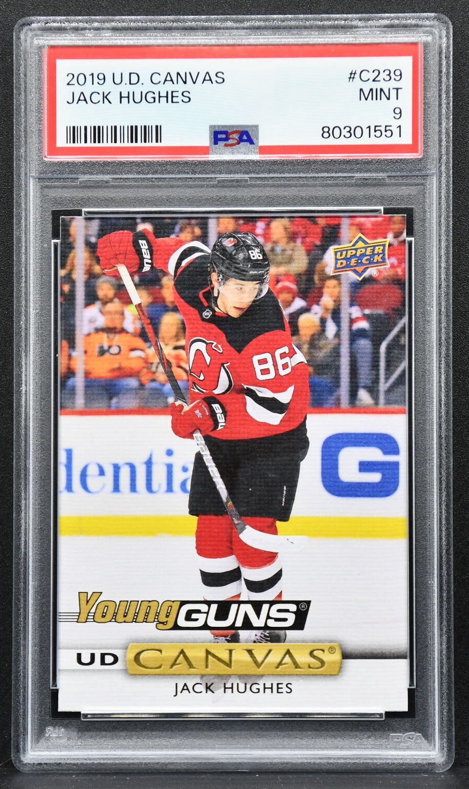 2019-20 Upper Deck Series 2 UD Canvas Young Guns Jack Hughes C239 RC 2521
