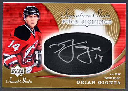 2007-08 UD Sweet Shot Signature Shots Puck Signings Brian Gionta SSP-BG Auto