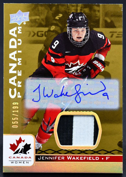 2017-18 UD Team Canada Juniors Canada Premium Wakefield 18 Auto 055/199 Patch