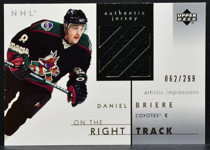 2002-03 UD Artistic Impressions On The Right Track Daniel Briere Jersey 9608