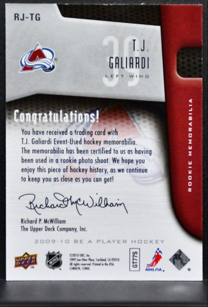 2009-10 UD Be A Player Rookie Jerseys T.J. Galiardi RC 047/250 Jersey 1458