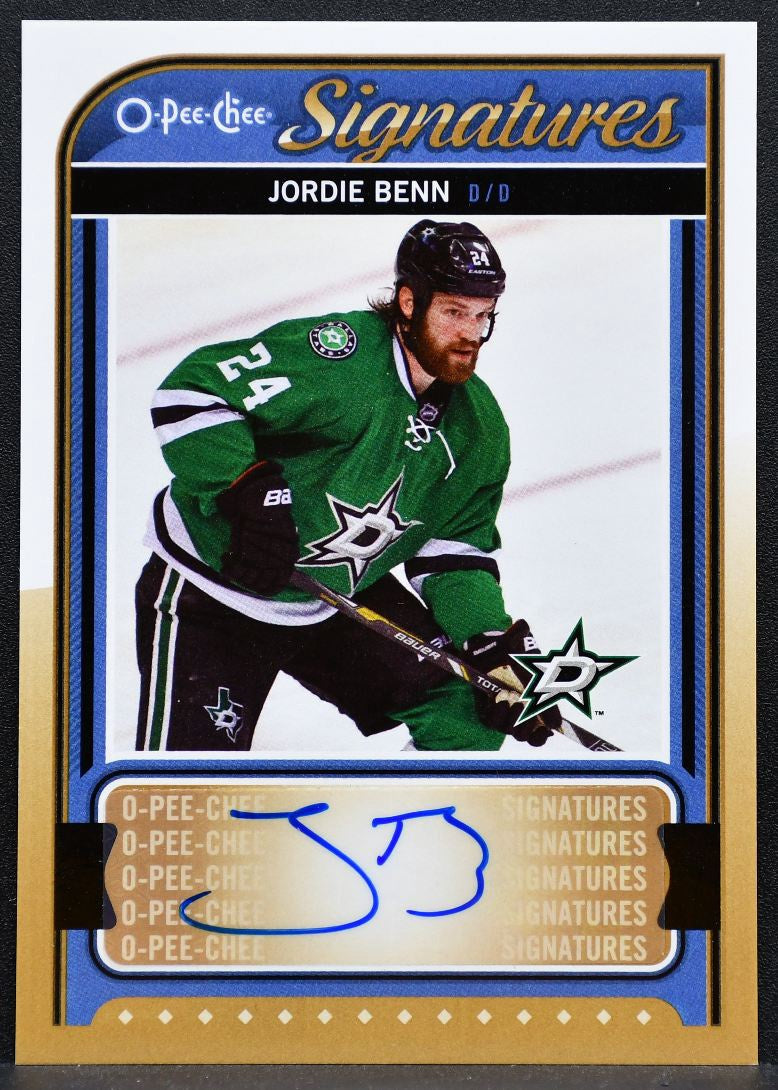 2014-15 O-Pee-Chee Signatures Jordie Benn S-JB Dallas Stars Auto 9770