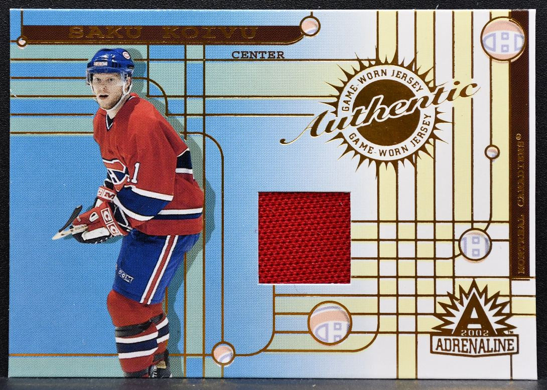 2001-02 Pacific Adrenaline Jersey Saku Koivu 198 Montreal Canadiens Jersey 2363