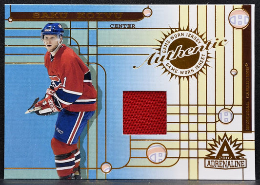 2001-02 Pacific Adrenaline Jersey Saku Koivu 198 Montreal Canadiens Jersey 2363