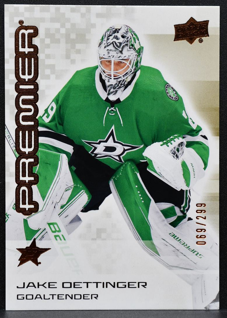 2024-25 Upper Deck Premier Bronze Jake Oettinger 85 Dallas Stars 069/299 8495