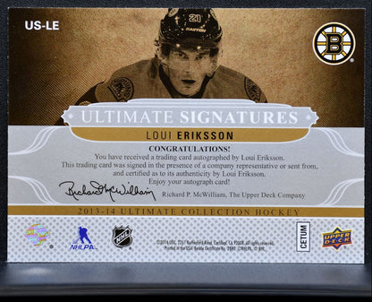 2013-14 UD Ultimate Collection Signatures Eriksson Boston Bruins Auto 0650