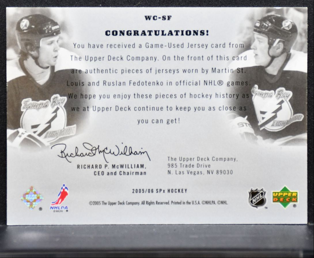 2005-06 SPx Winning Combos St. Louis/Fedotenko Lightning 157/350 Jersey 3049