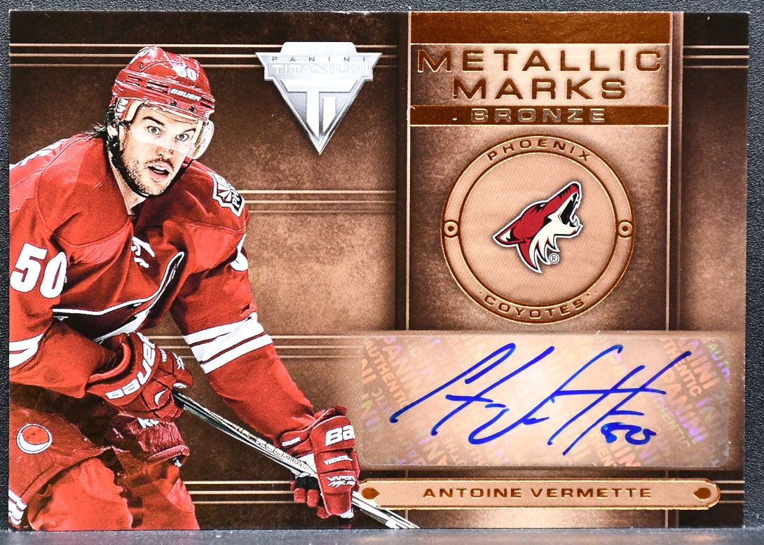 2013-14 Panini Titanium Metallic Marks Bronze Antoine Vermette Coyotes Auto 9105