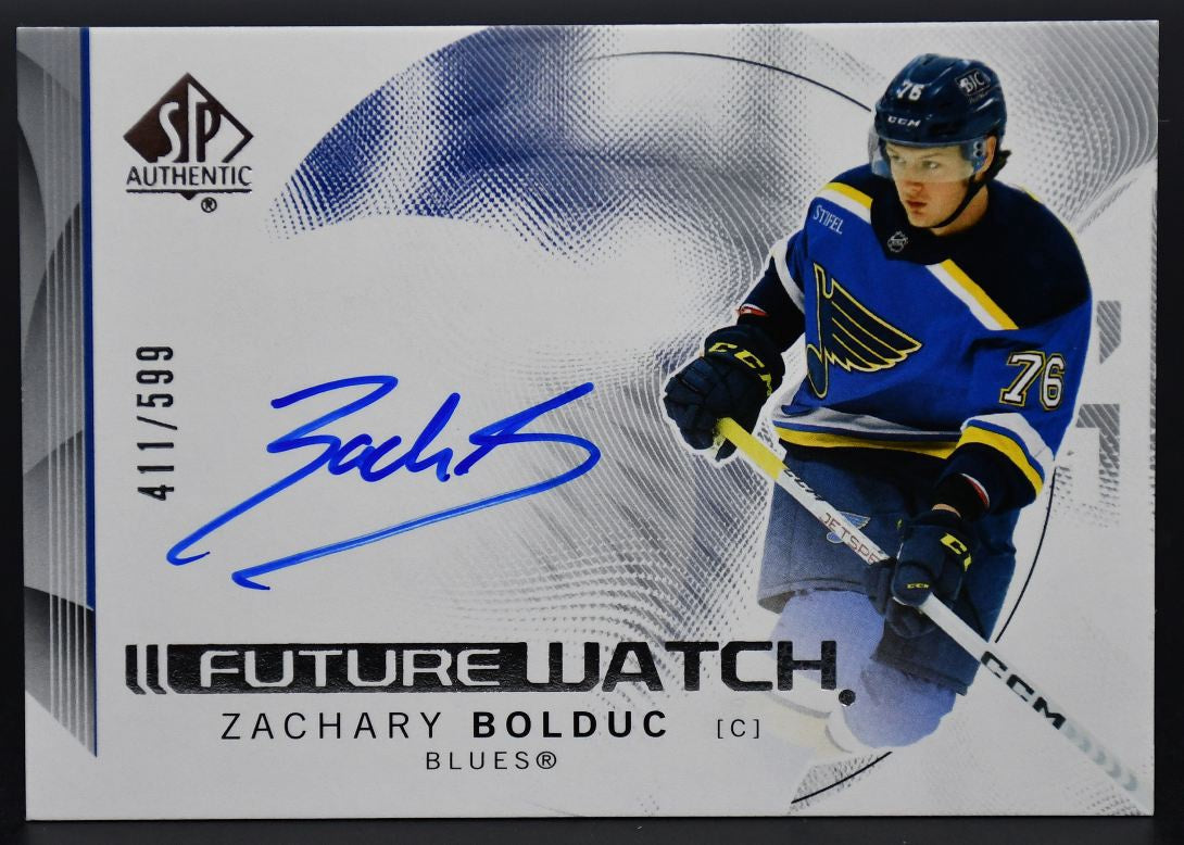 2024-25 SP Authentic Zachary Bolduc 105 St. Louis Blues RC Auto 411/599