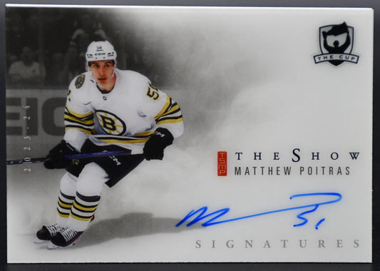 2023-24 UD The Cup Matthew Poitras SW-MP Boston Bruins Auto