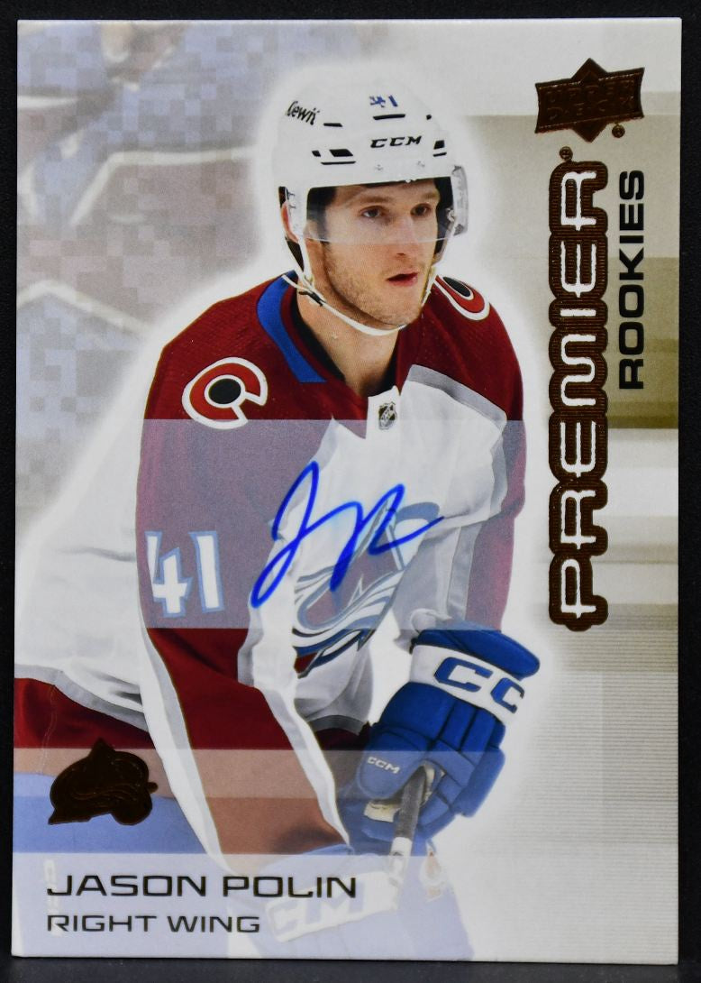 2024-25 UD Premier Bronze Auto Jason Polin 146 Colorado Avalanche RC Auto 5402