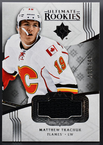 2016-17 UD Ultimate Collection Rc Jersey - silver Tkachuk Calgary Flames RC /249