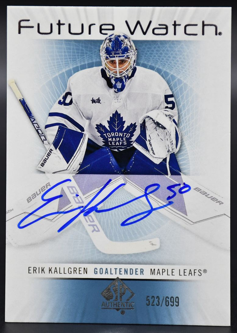 2022-23 SP Authentic Erik Kallgren RFWA-EK Toronto Maple Leafs RC Auto 523/699