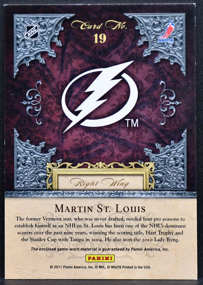 11-12 Panini Crown Royale Lords of the NHL Martin St. Louis 19 Lightning Jersey 3767
