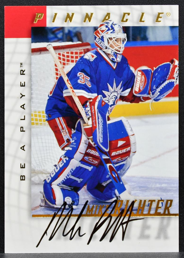 1997-98 Pinnacle Be A Player Auto Mike Richter 37 New York Rangers Auto 0420