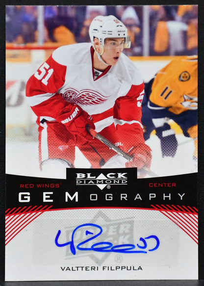 2012-13 UD Black Diamond Valtteri Filppula GEM-VF Detroit Red Wings Auto 4207
